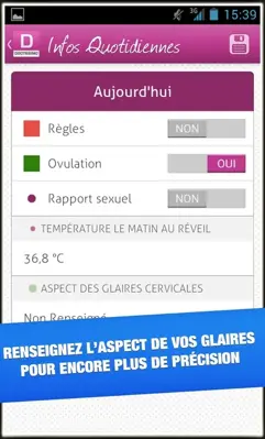 Ovulation android App screenshot 2